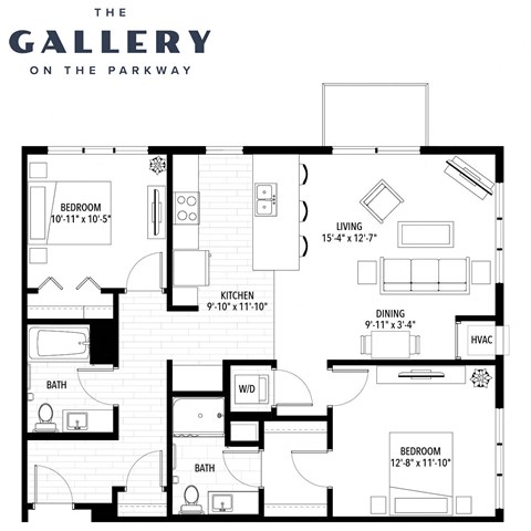The Port Floor Plan at The Gallery Apartments, Minnesota